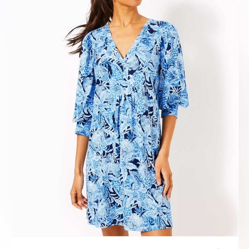 NWT Lilly Pulitzer Cass Dress Bonaire Blue Coastal Constellation New In Pack